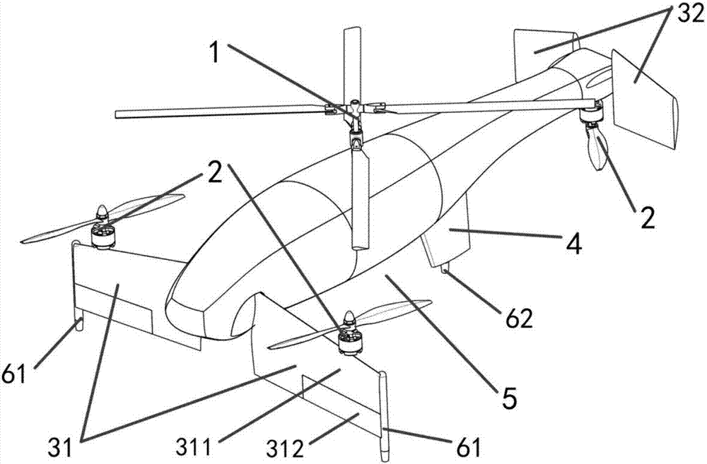 Combined type tilting rotor-wing helicopter