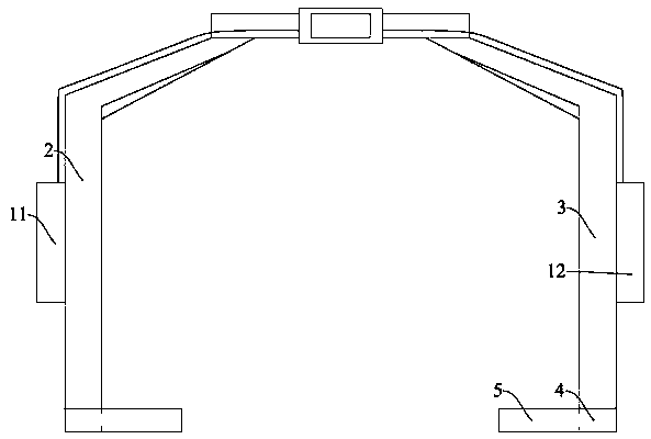 Automobile production line hanging bracket with top-mounted side-tipping display and pre-warning device