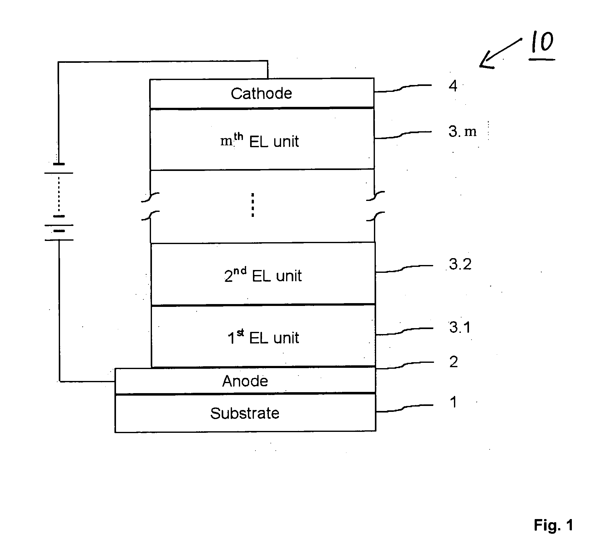Organic Light Emitting Device With a Plurality of Organic Electroluminescent Units Stacked Upon Each Other