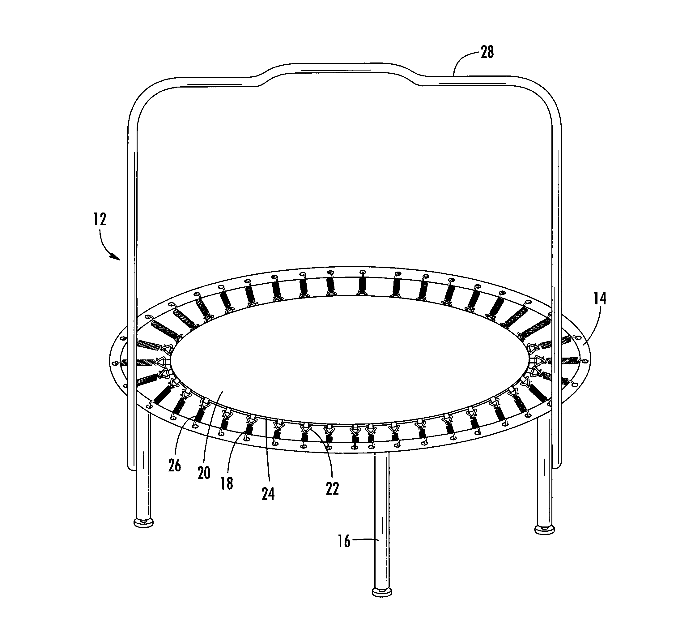 Decorative and safety assembly for dressing a trampoline