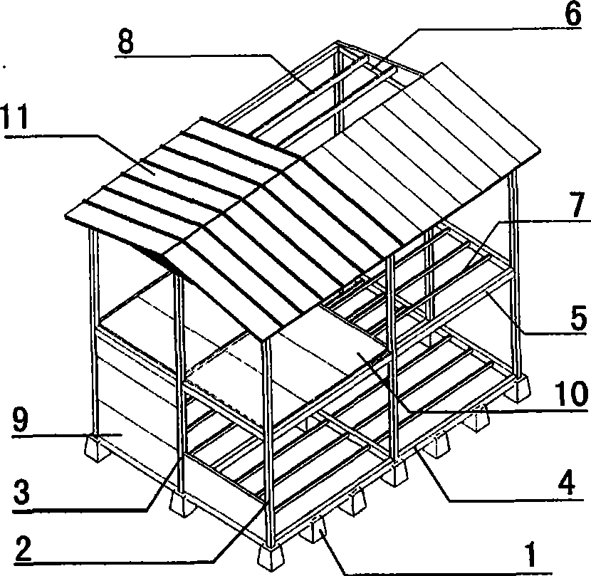 Composite hollow slab house and building method thereof