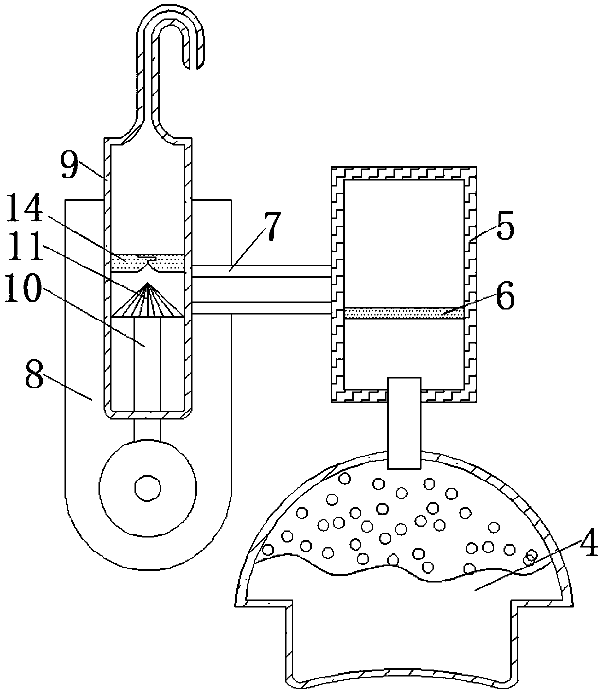 Polyester production alcohol adding device based on gas thermal expansion and cold contraction