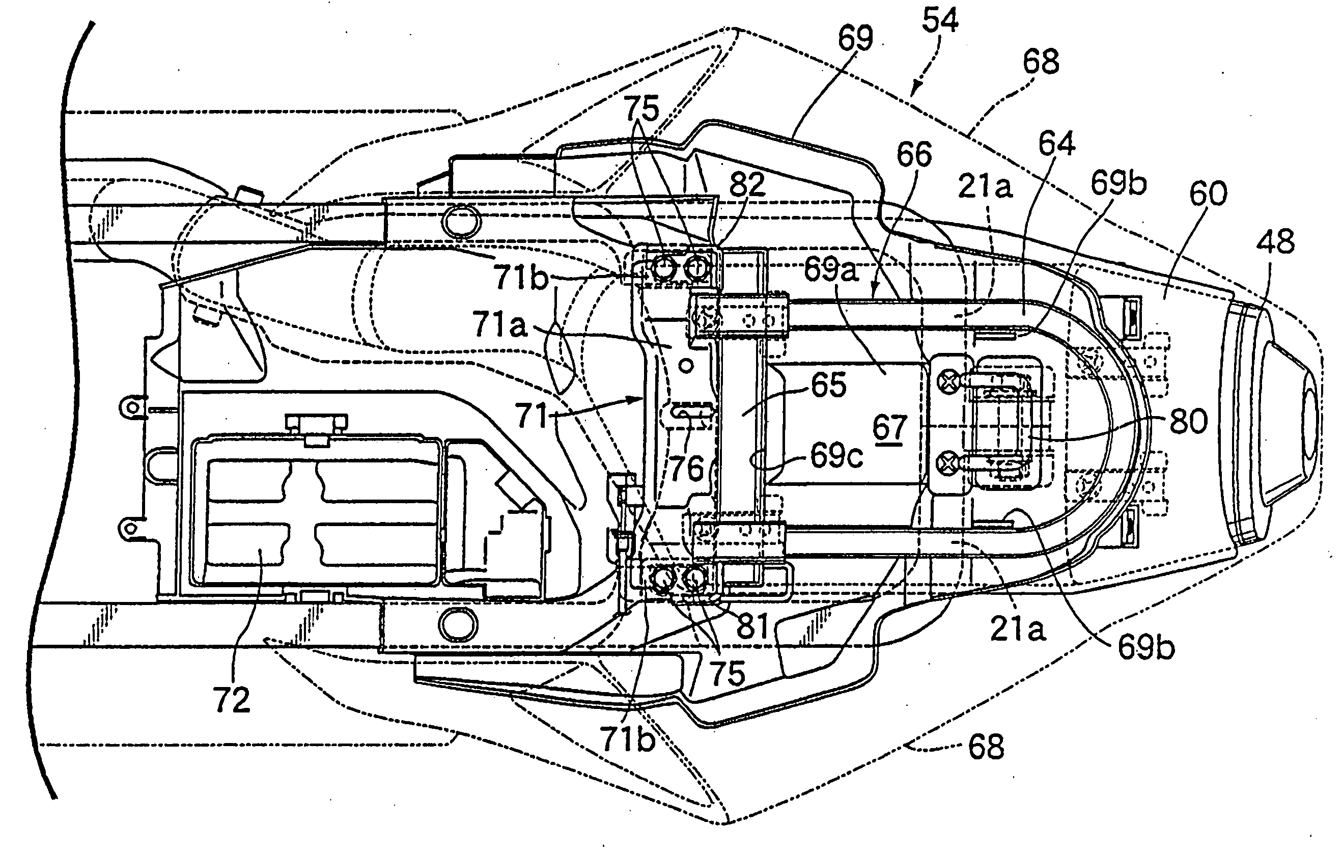 U-shaped locking anti-theft tool storage and support structure in vehicle