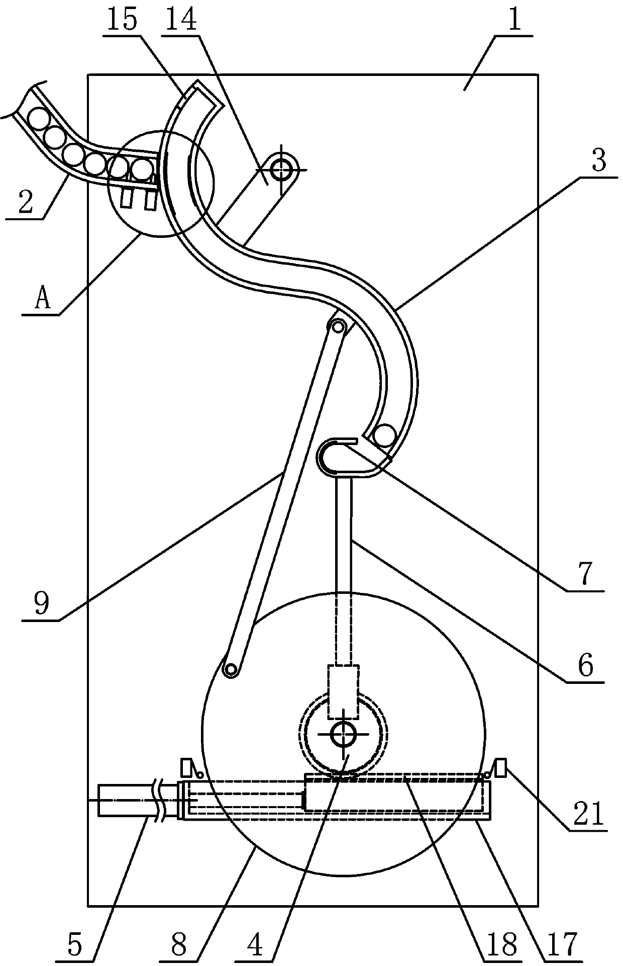 Round ball continuous guiding mechanism