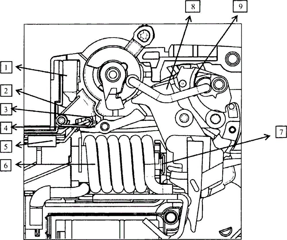 Test device for circuit breaker and circuit breaker with test device