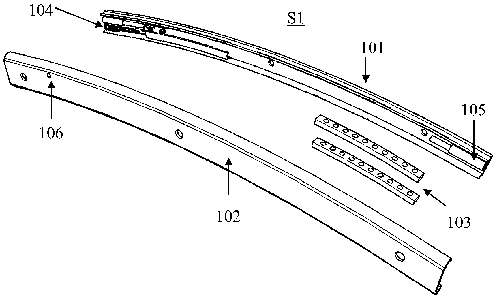Arc-shaped sliding rail