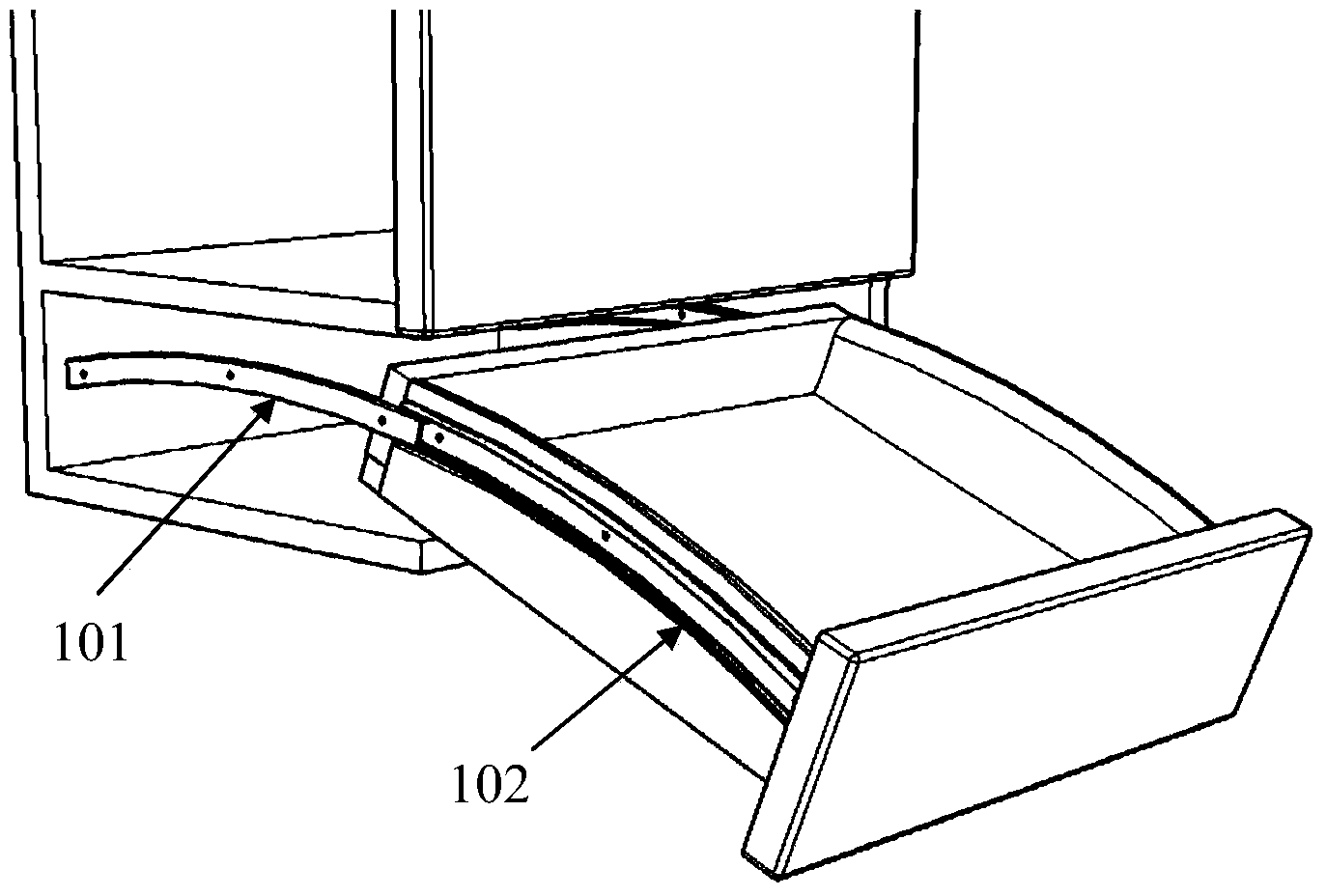 Arc-shaped sliding rail