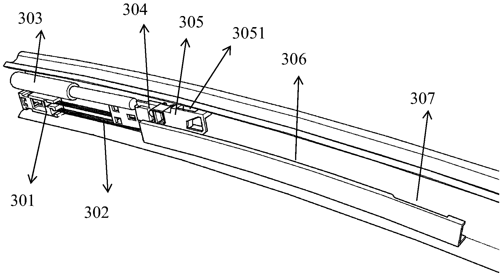 Arc-shaped sliding rail