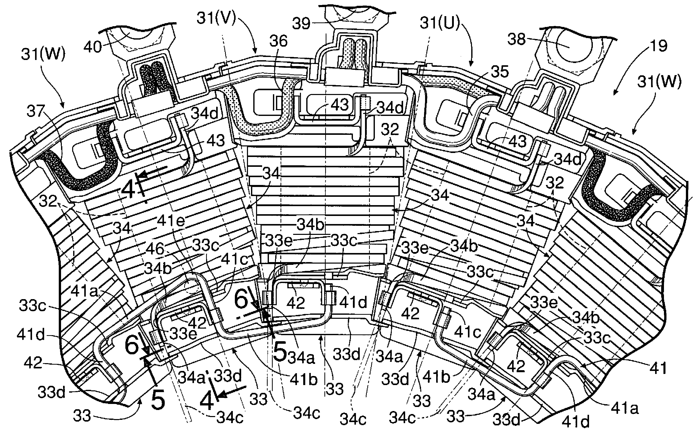 Motor stator structure