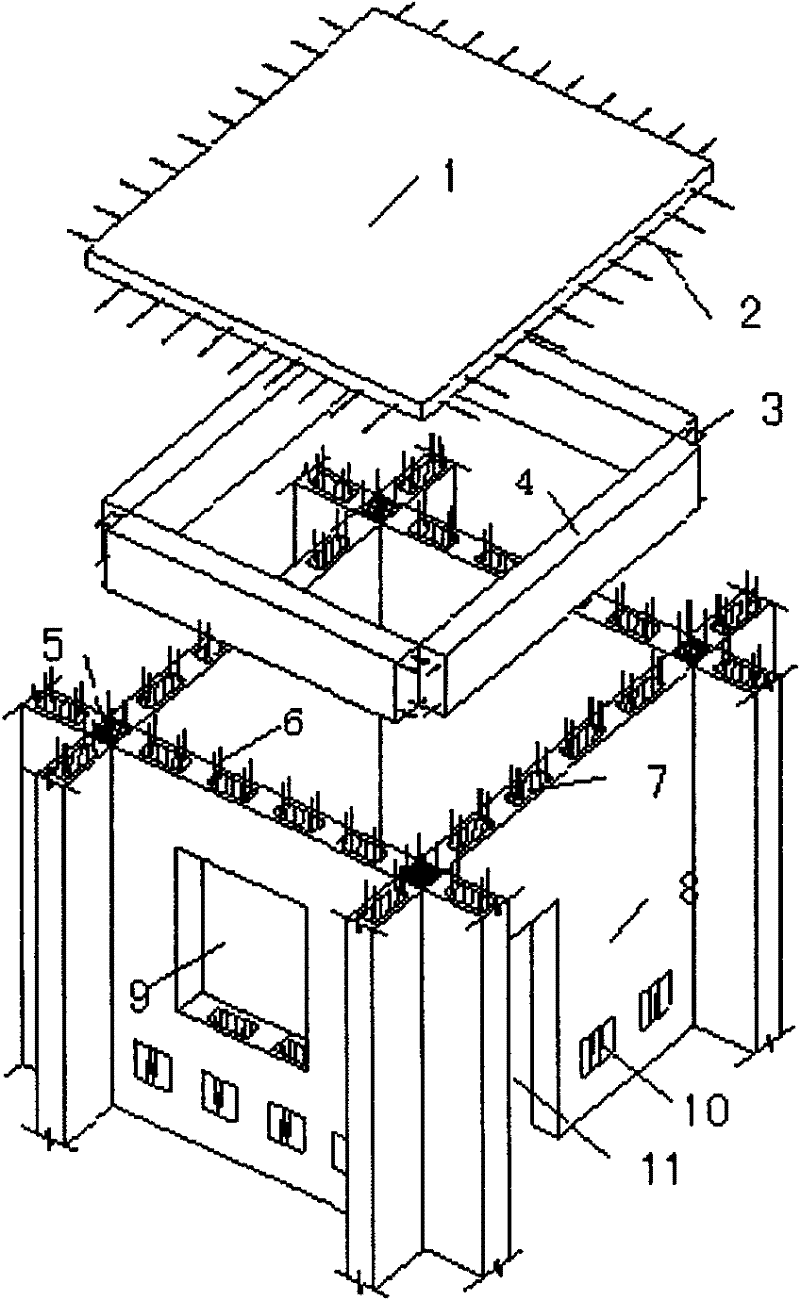 An assembly-cast-in-place dense column structure for residential buildings with shear wall system