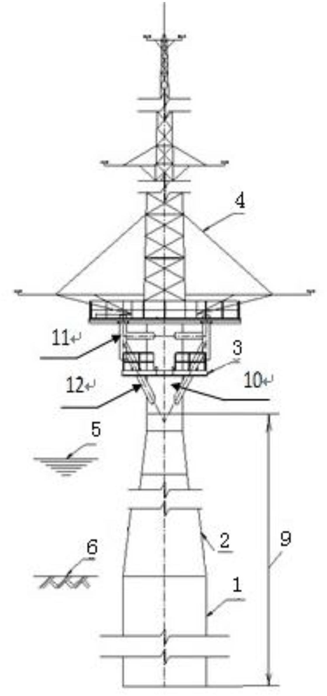 Driven type single-column and single-pile offshore anemometer tower foundation