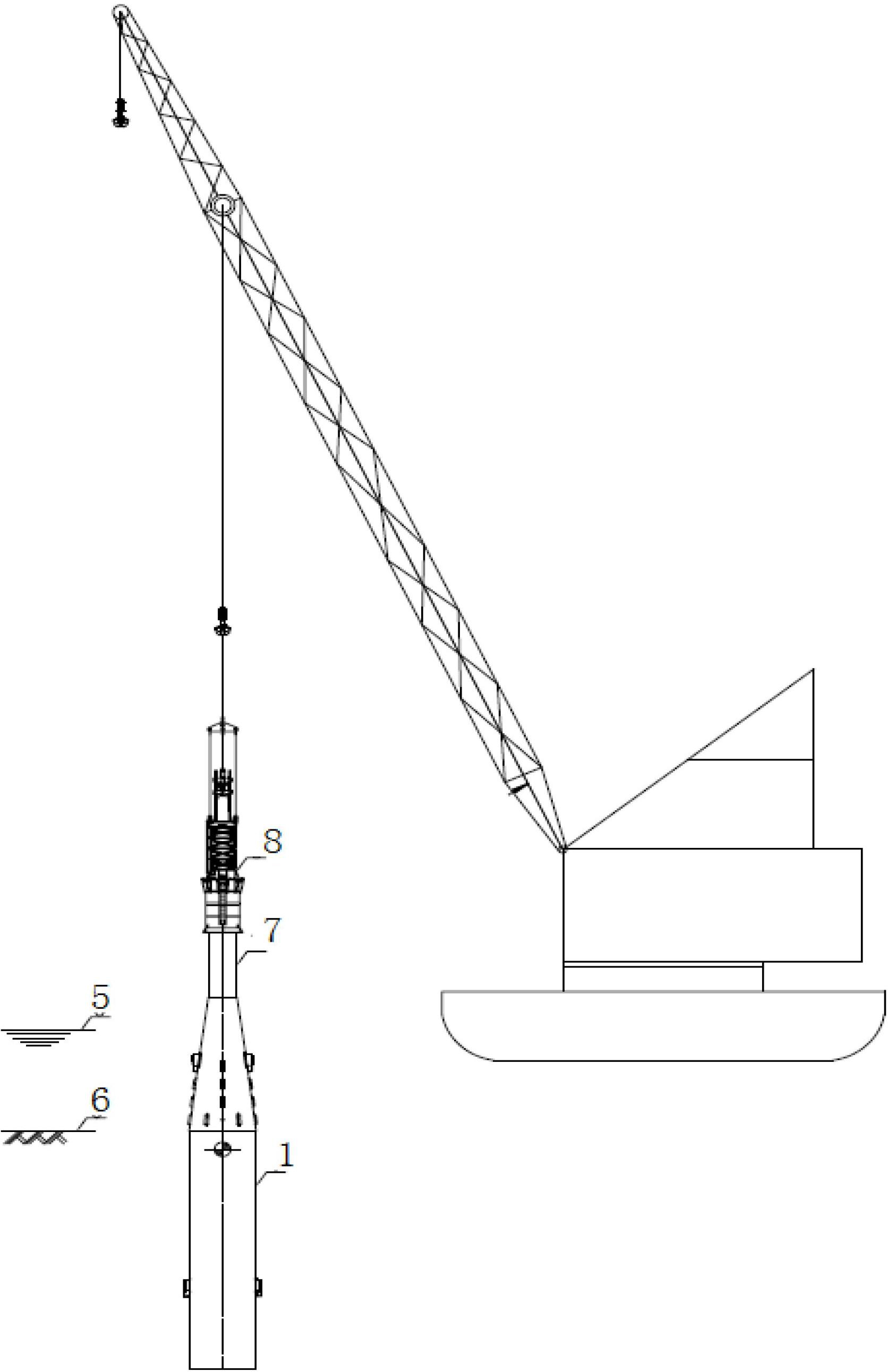 Driven type single-column and single-pile offshore anemometer tower foundation