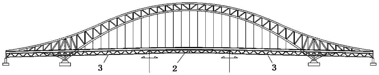 Lower-layer longitudinally-moving open type bridge and opening method thereof