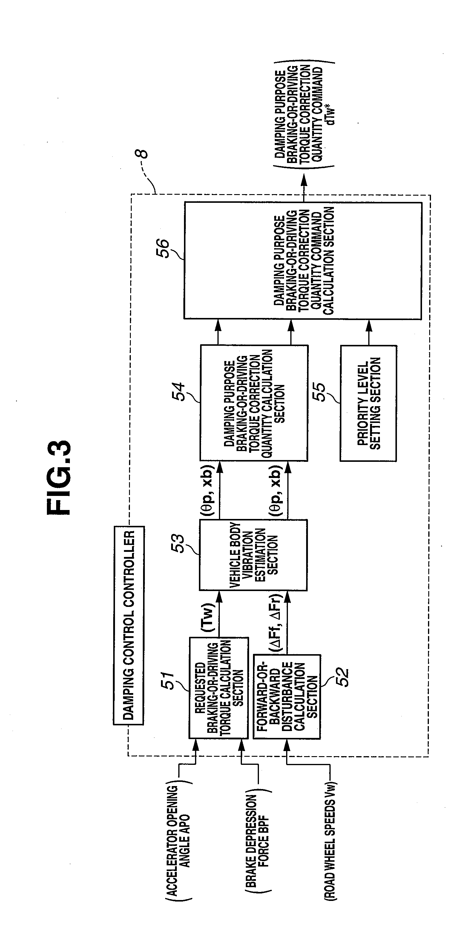 Vehicle body vibration damping control device