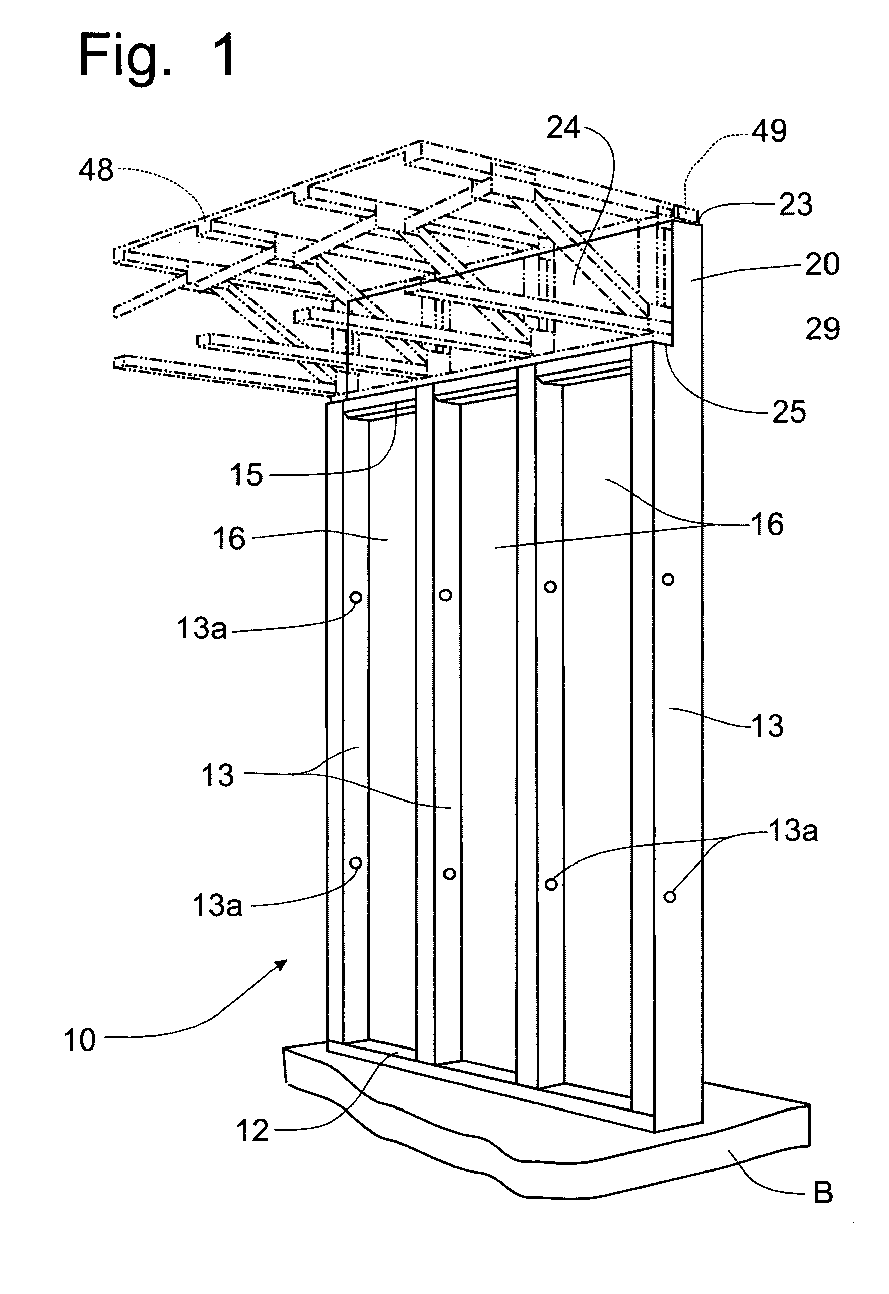 Pre-cast concrete wall with truss ledge