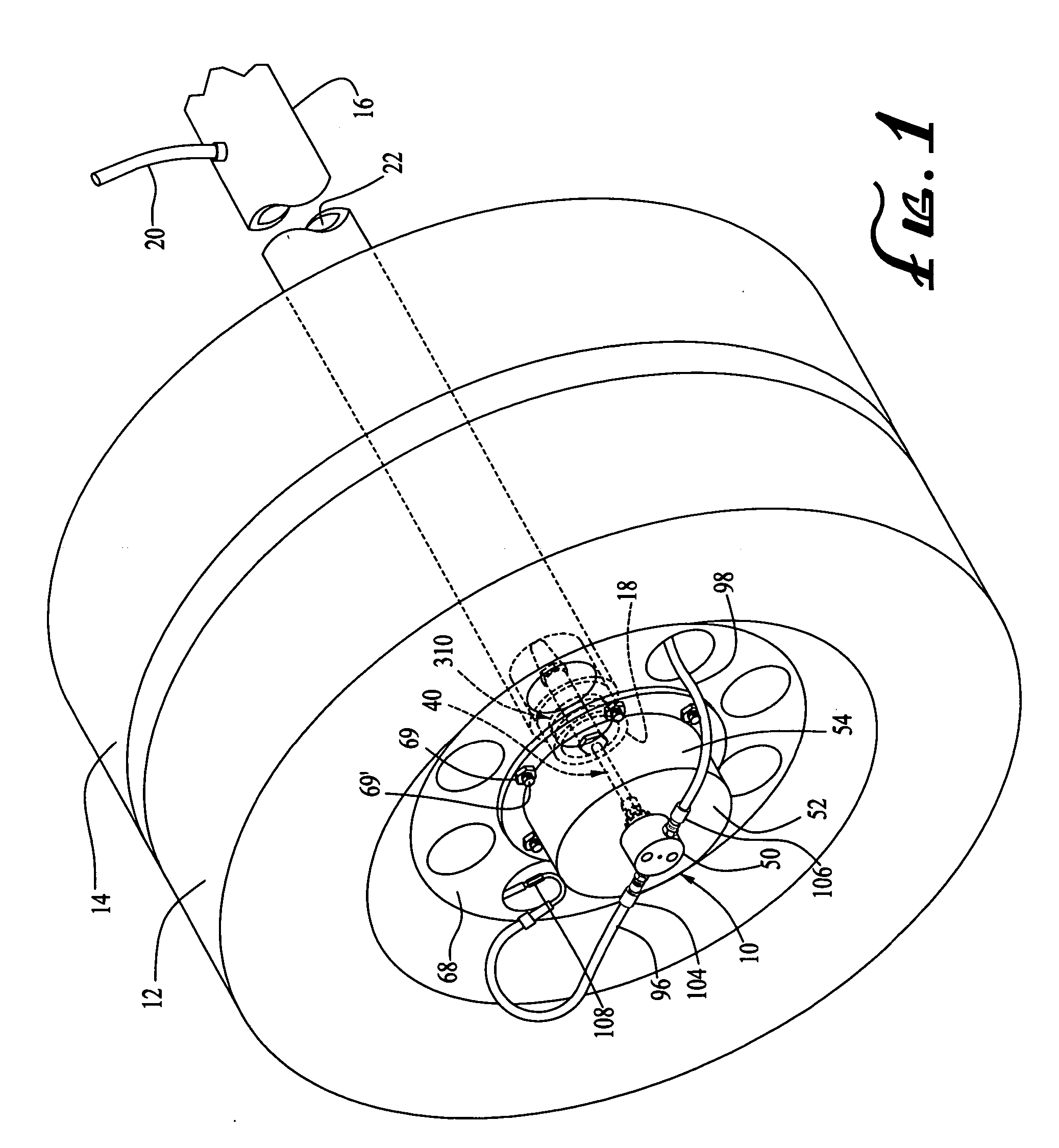 Rotary union assembly for use in air pressure inflation systems for tractor trailer tires