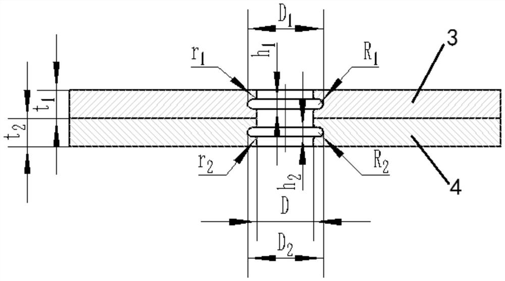 A method for riveting medium and thick metal plates without protrusions on both sides