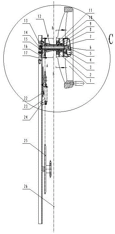 A compact rack shaking hand transmission device