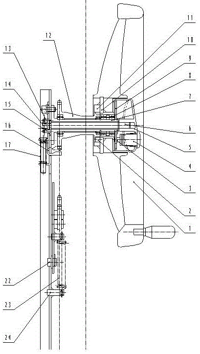 A compact rack shaking hand transmission device