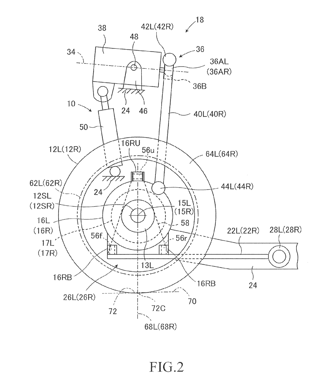 Suspension device for non-steered driving wheel incorporating in-wheel motor