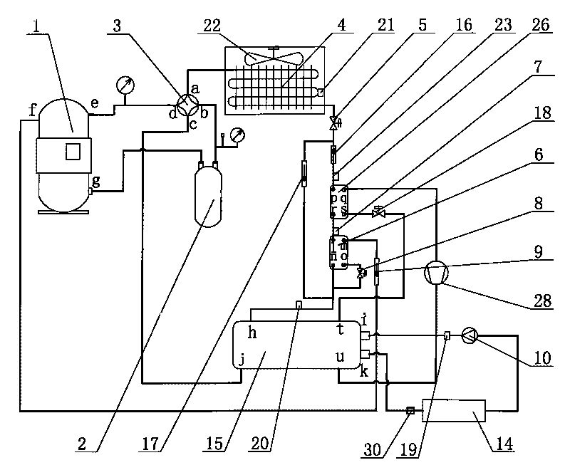 Air supplement heat recovery heat pump device