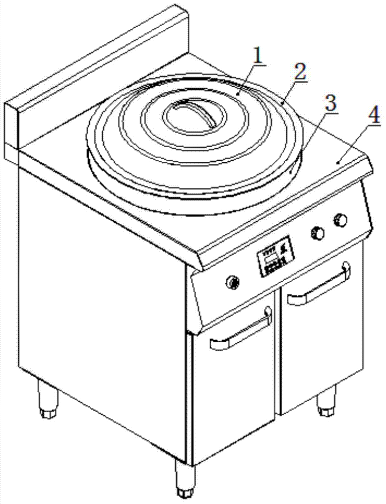 Electromagnetic induction frying-stove energy-saving device