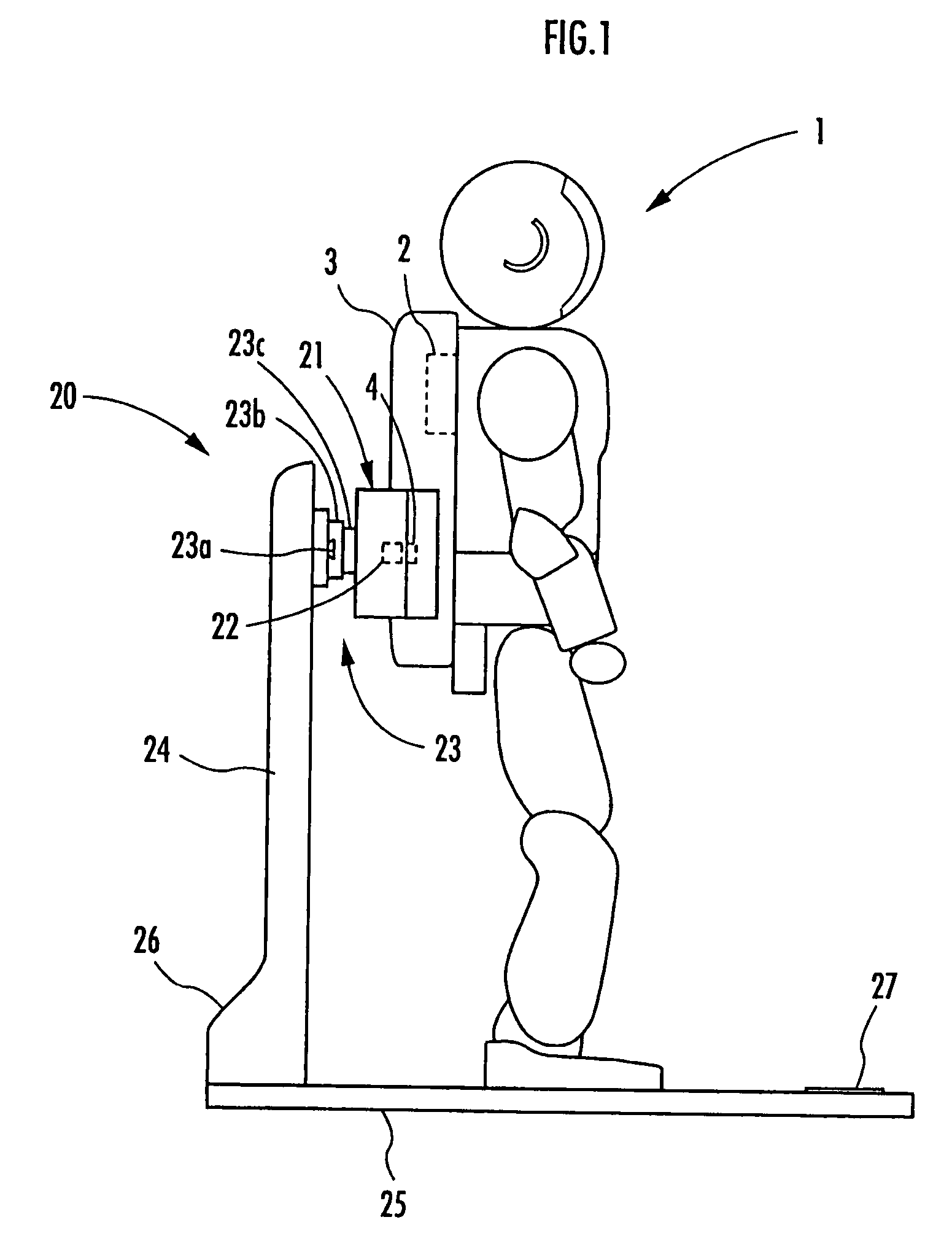 Charging system for legged mobile robot