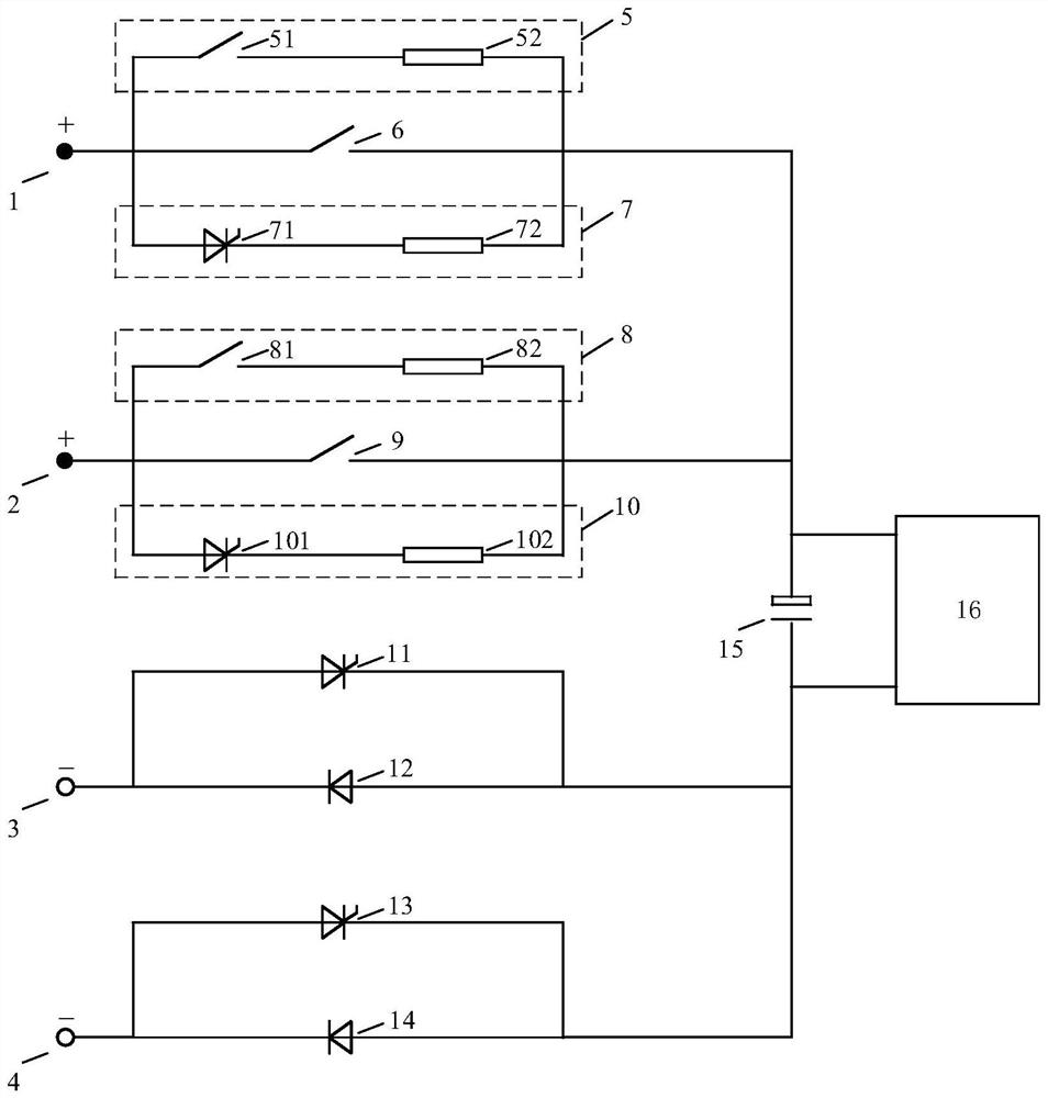 Automatic Switching Circuit and Method for Two-way DC Input Power Supply of Power Electronic Converter