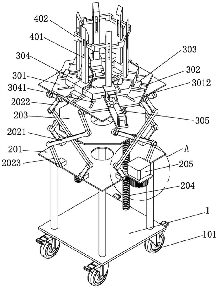 A synchronous self-centering liftable linear cutting banana drop-comb device