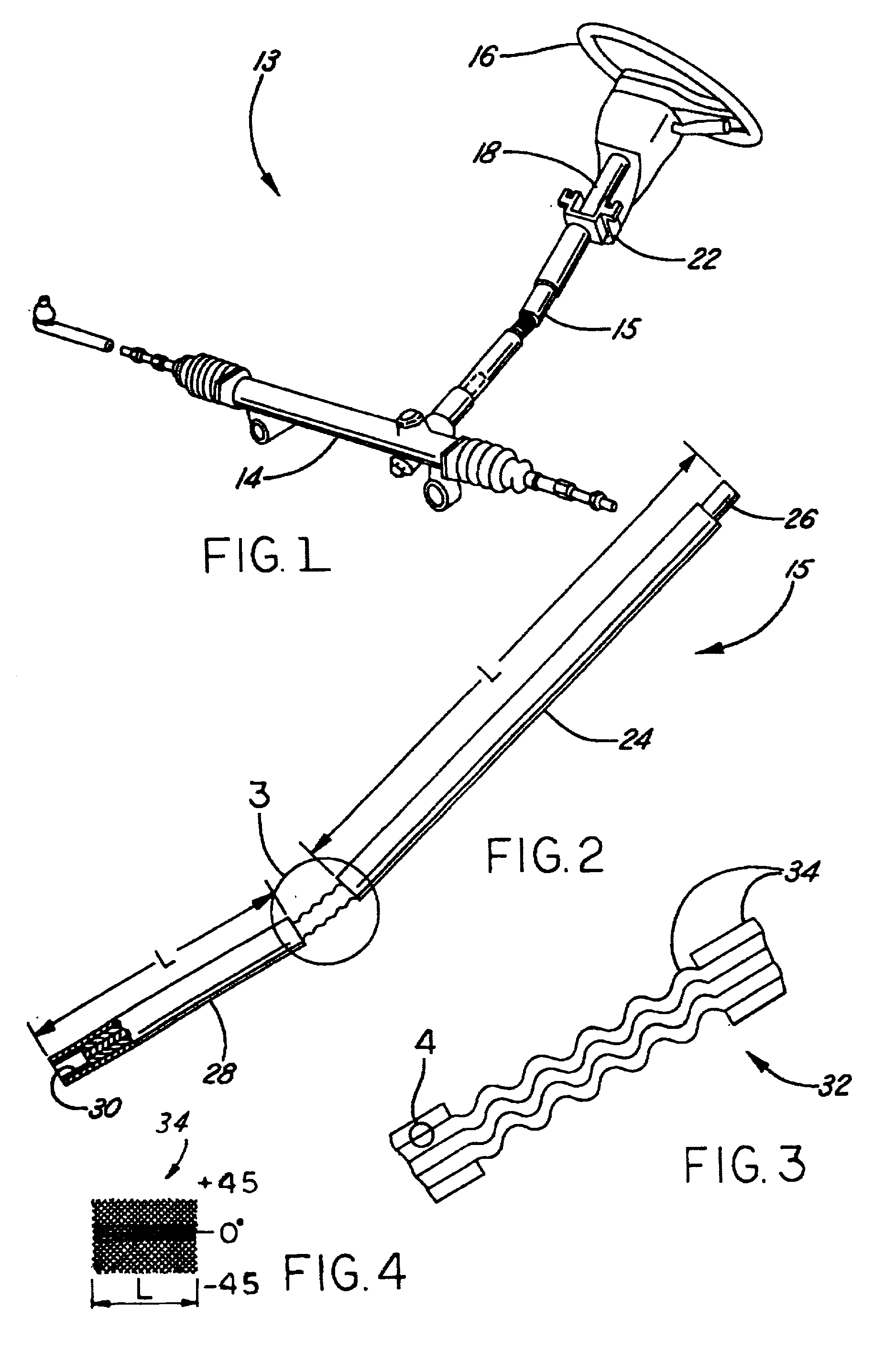 Composite steering shaft with u-jointless tiltsteer joint
