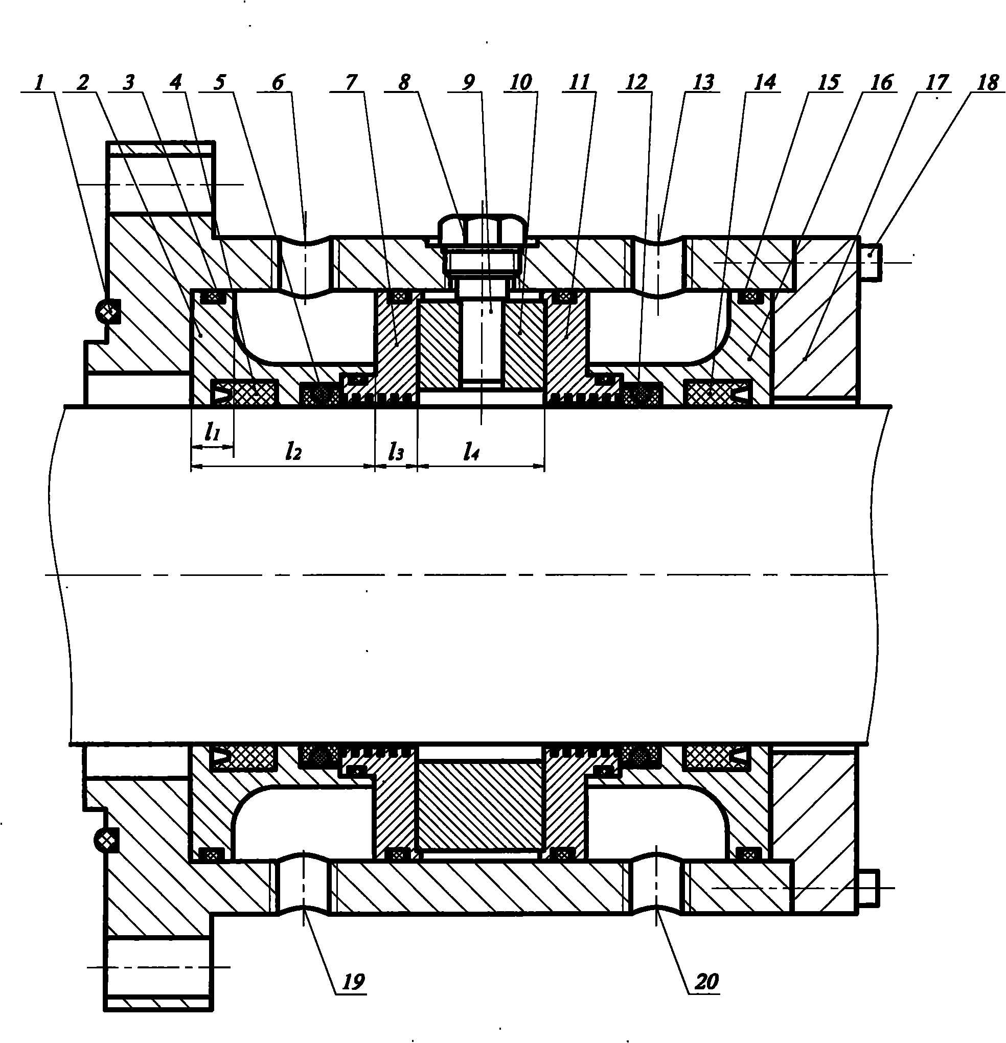 Combined reciprocating sealing device of magnetic liquid, C-shaped slip ring and Y x type seal ring