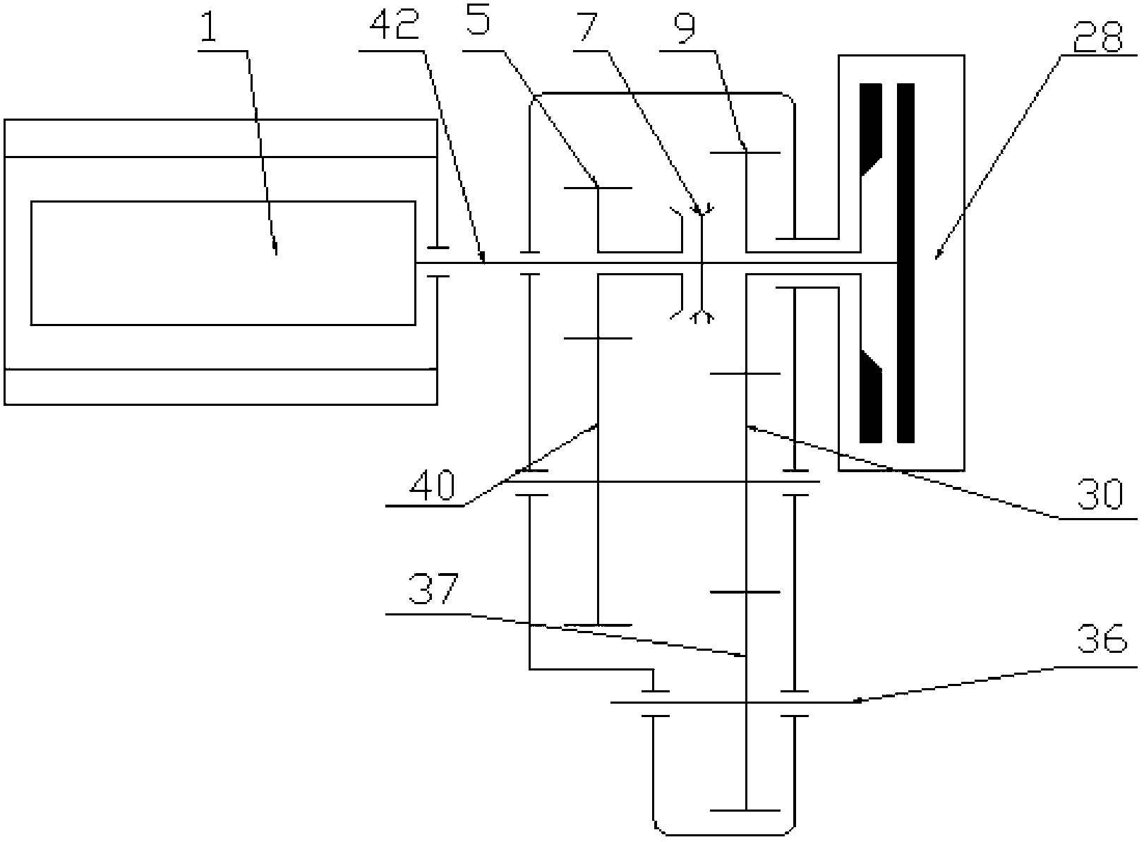 Vertical power-driven device for pure electric vehicle based on mechanical automatic transmission