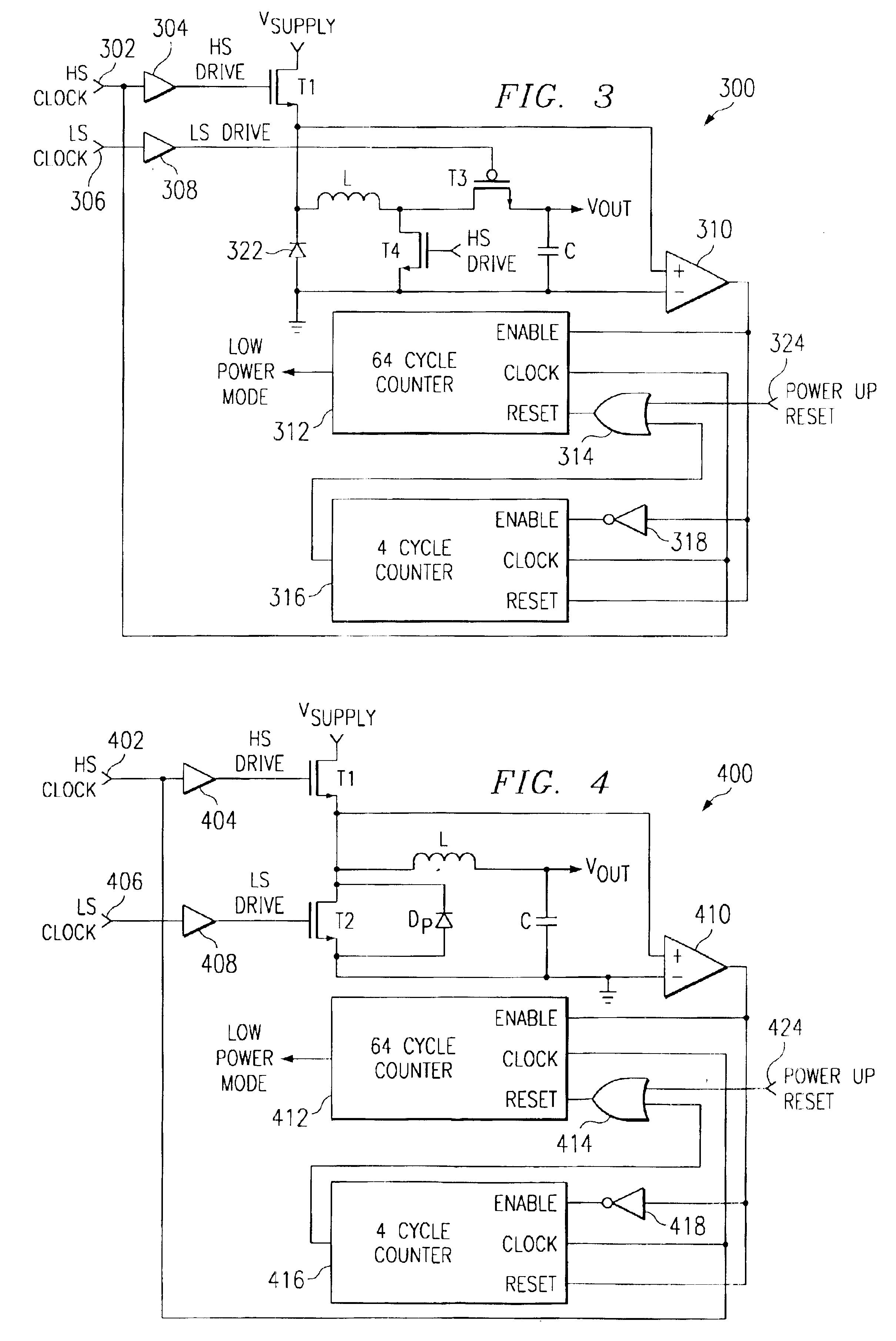 Low power mode detection circuit for a DC/DC converter