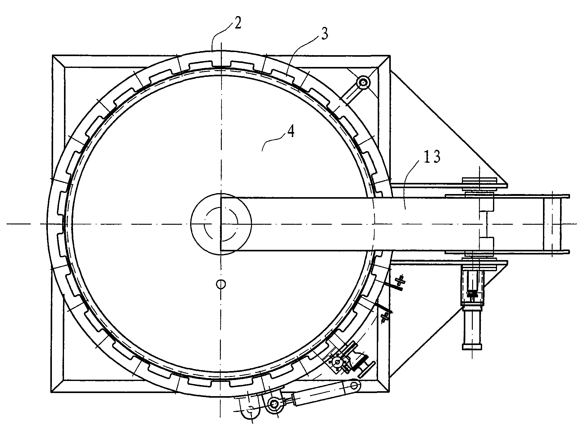 Circle quick door-opening device of pressure container