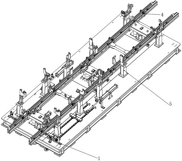 Manual stepping type car body main welding line skid conveying system