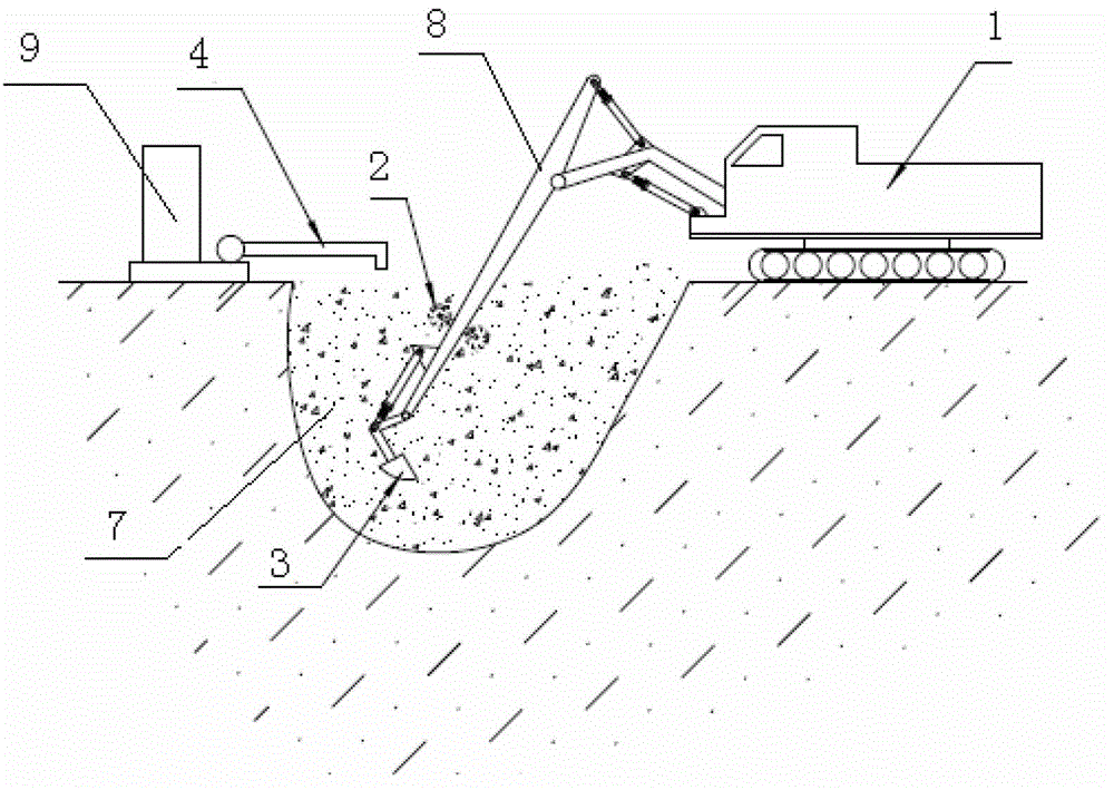 Construction method of cement-soil-rock gravity wall with composite mixing of bucket hob wheel