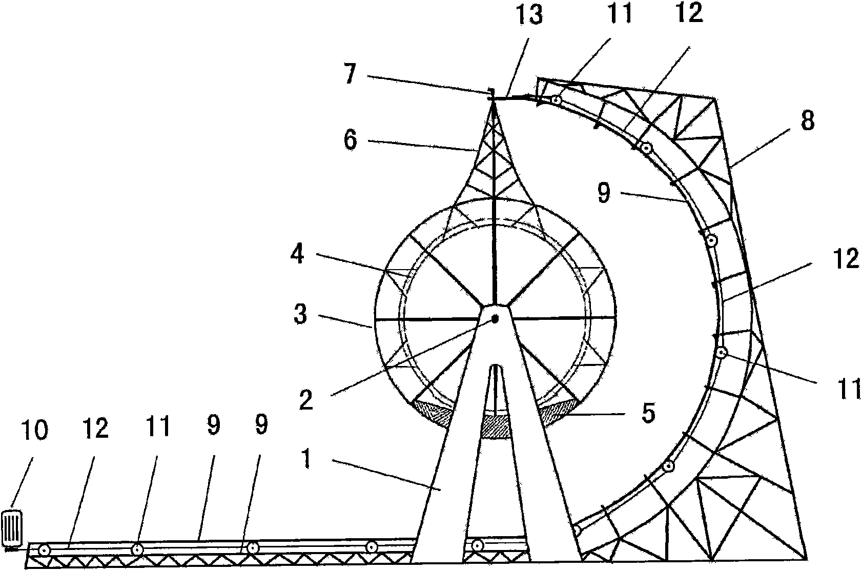 Rotating wheel device and power generation equipment