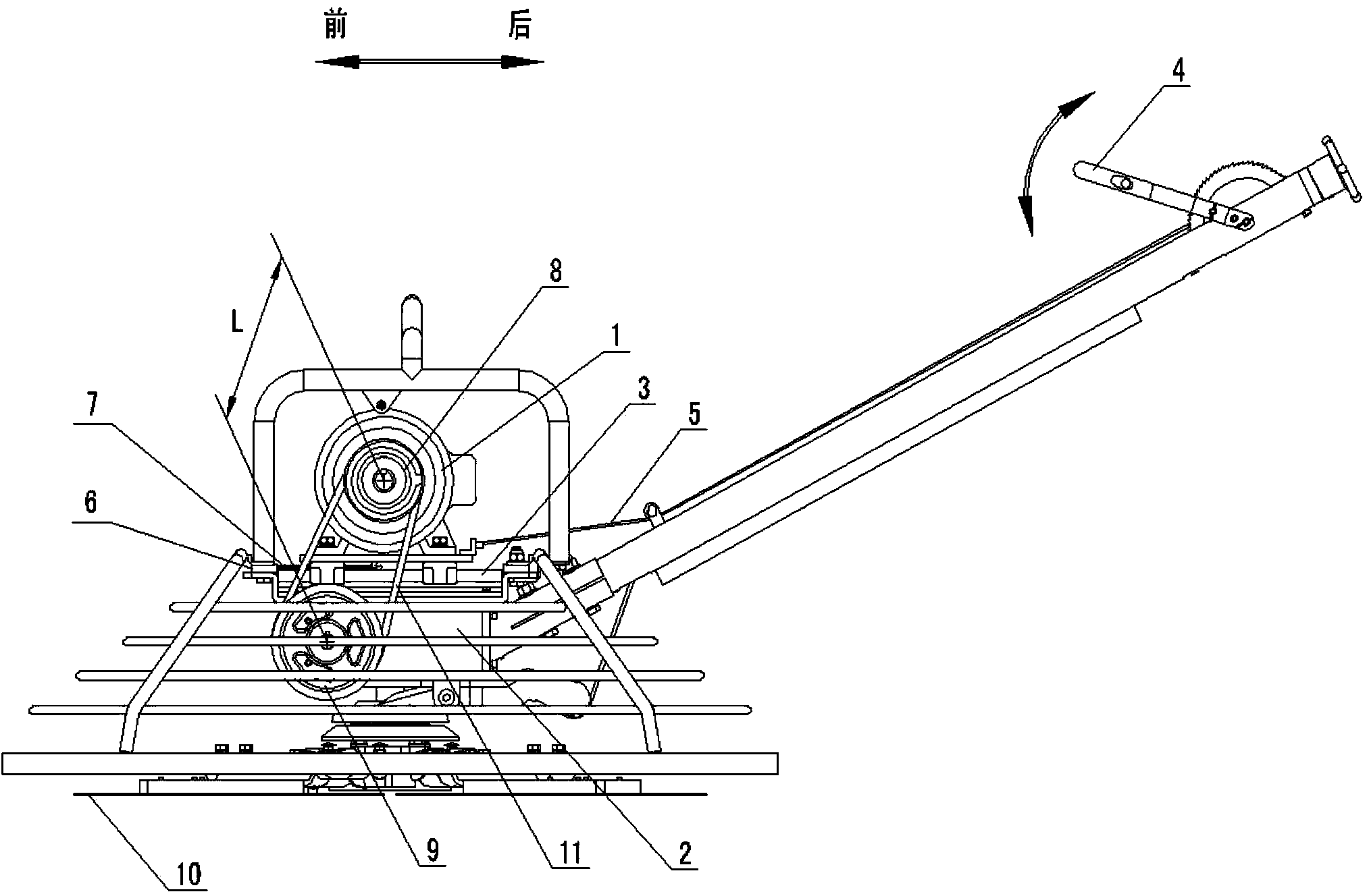 Speed regulating mechanism for trowelling plate of electric trowelling machine