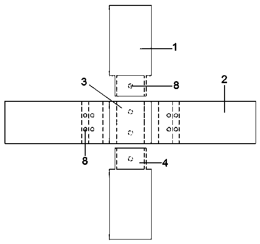 Fabricated type wood structure beam column connecting joint