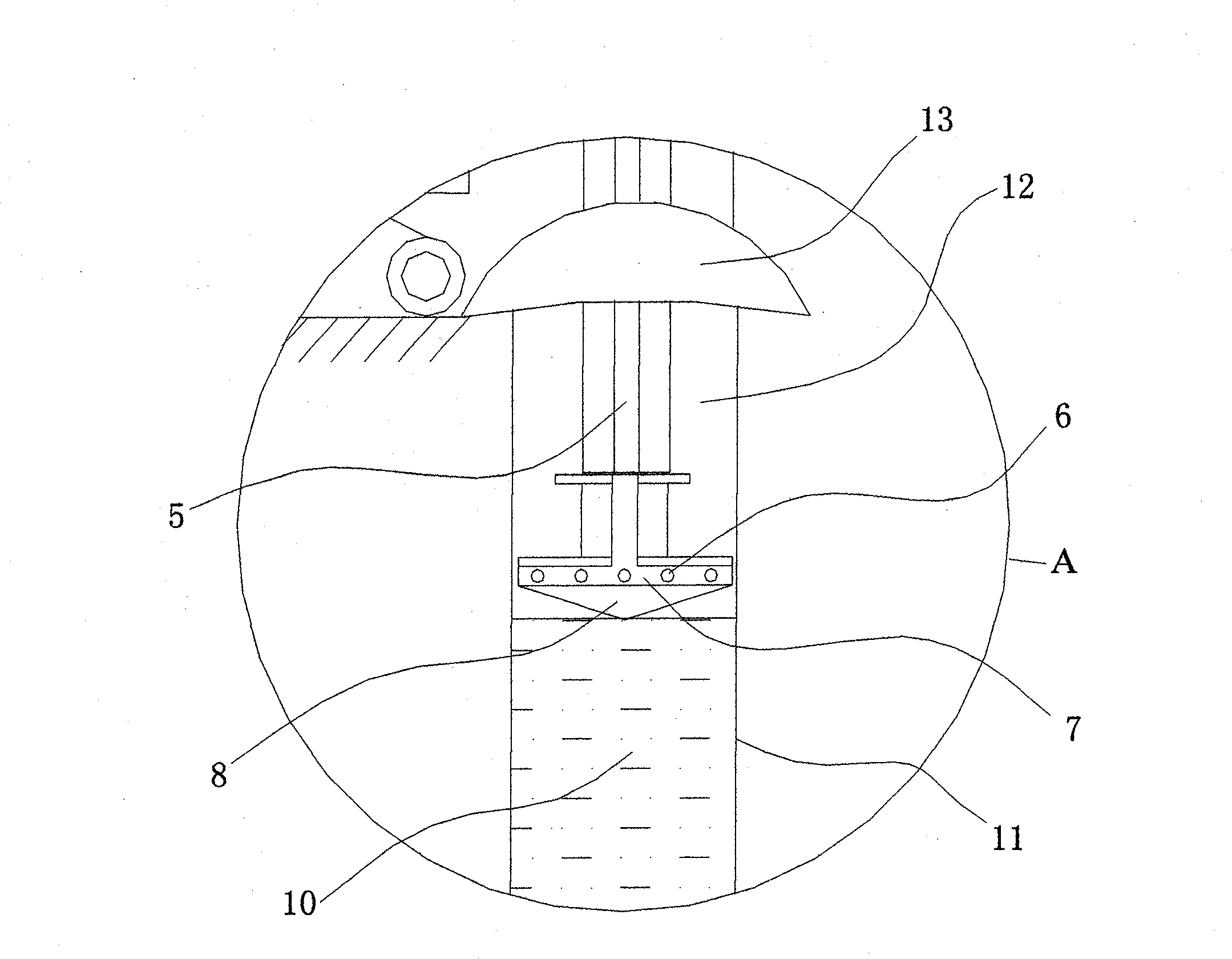 In-situ repair system and method for deep layer stirring-hot air injection of polluted soil