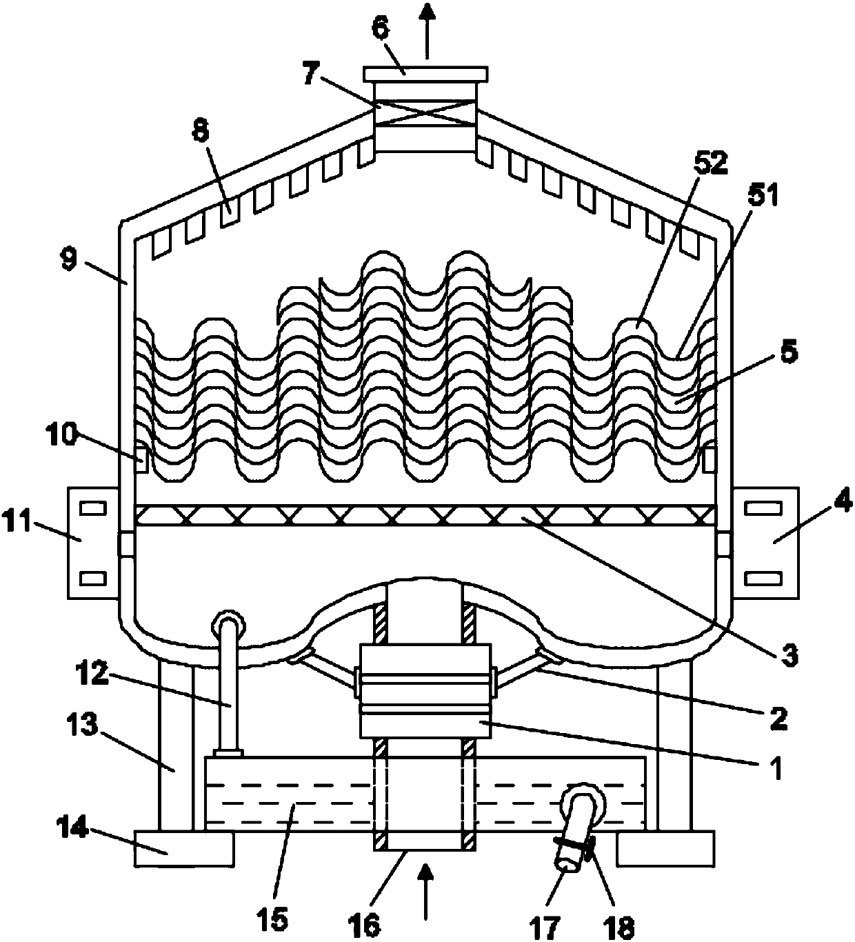 Efficient air-uniformizing dewatering device