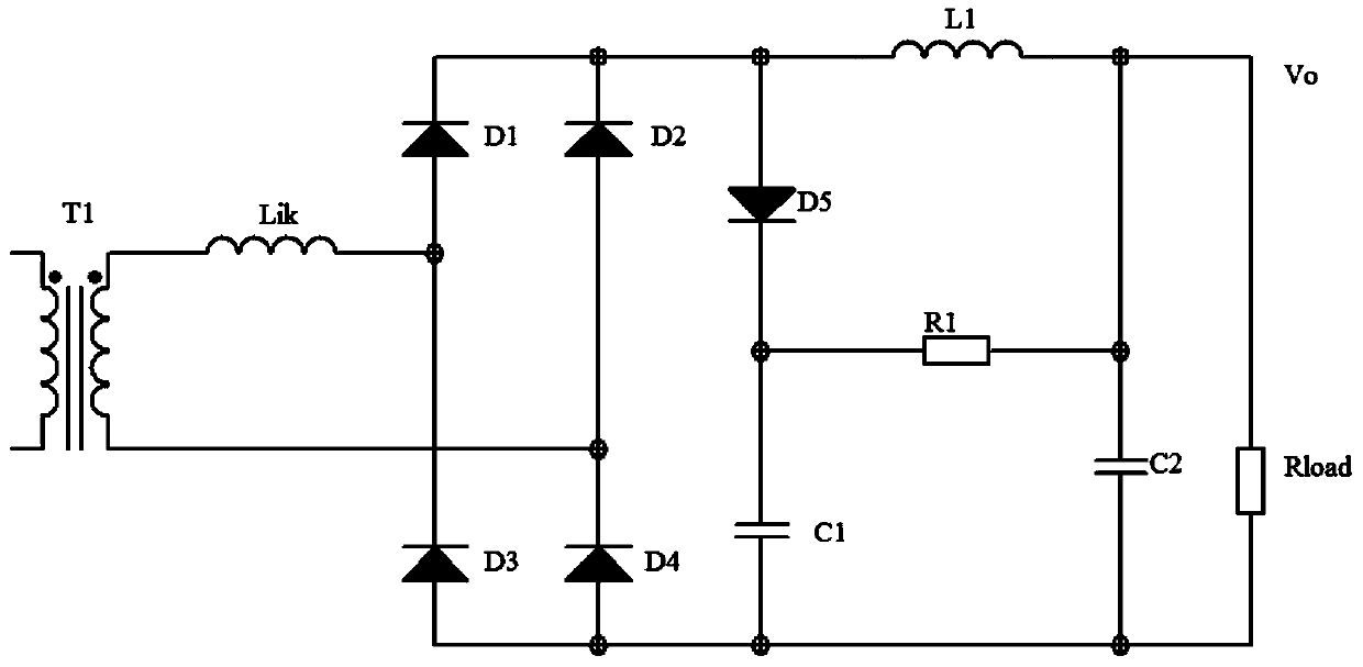 Lossless absorption circuit of switching power supply output rectifier tube and switching power supply