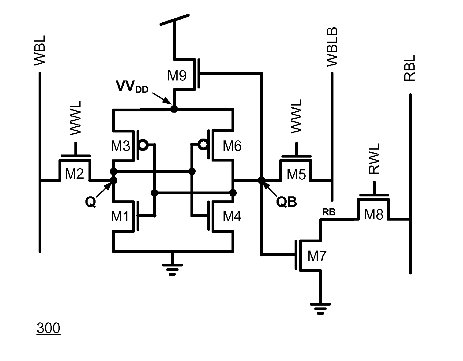 Ultra low power memory cell with a supply feedback loop configured for minimal leakage operation