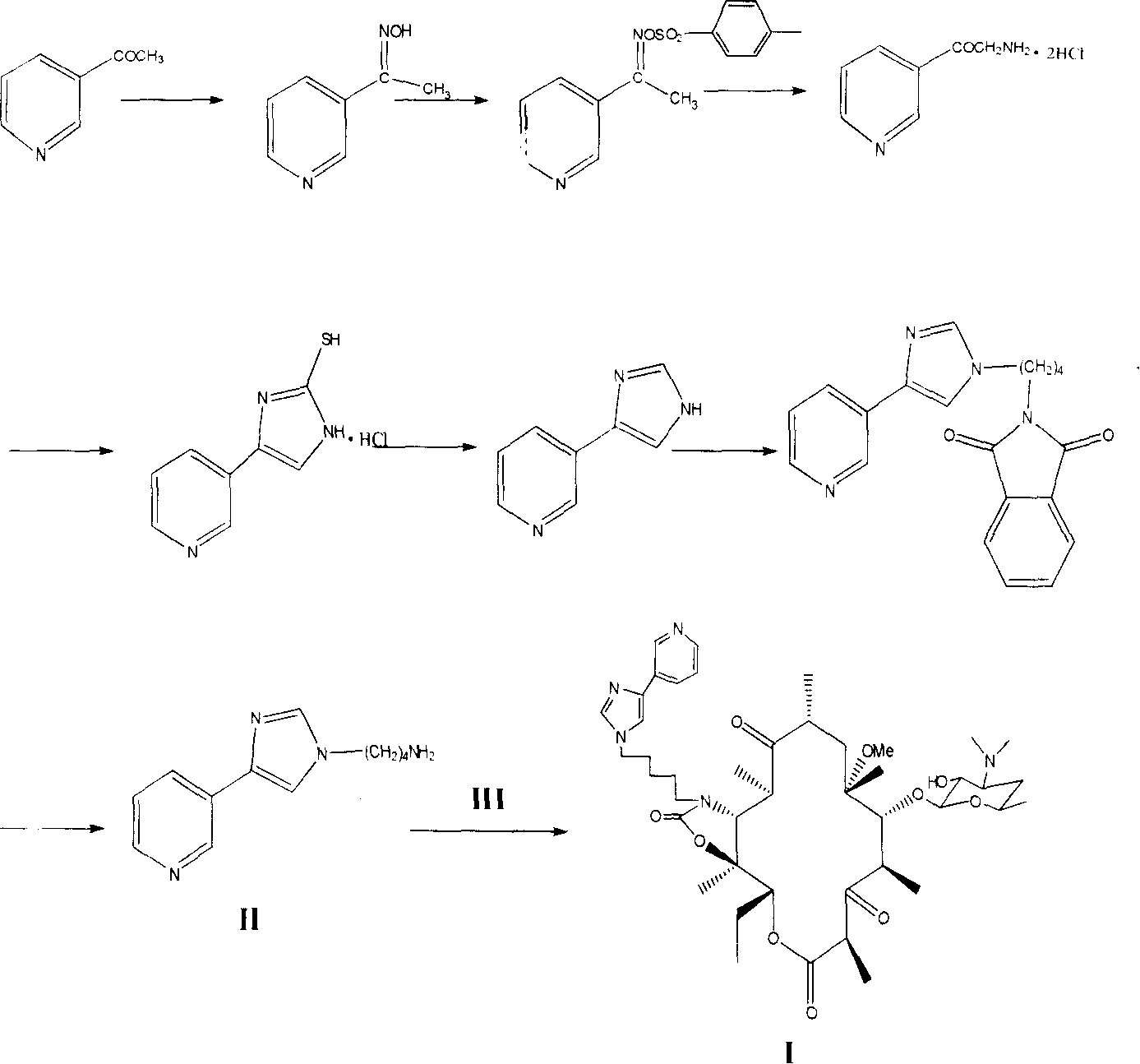 Semi-synthesis method for preparing antibiotic telithromycin