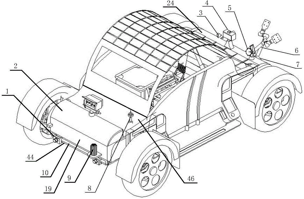 Layout-optimized manned lunar vehicle