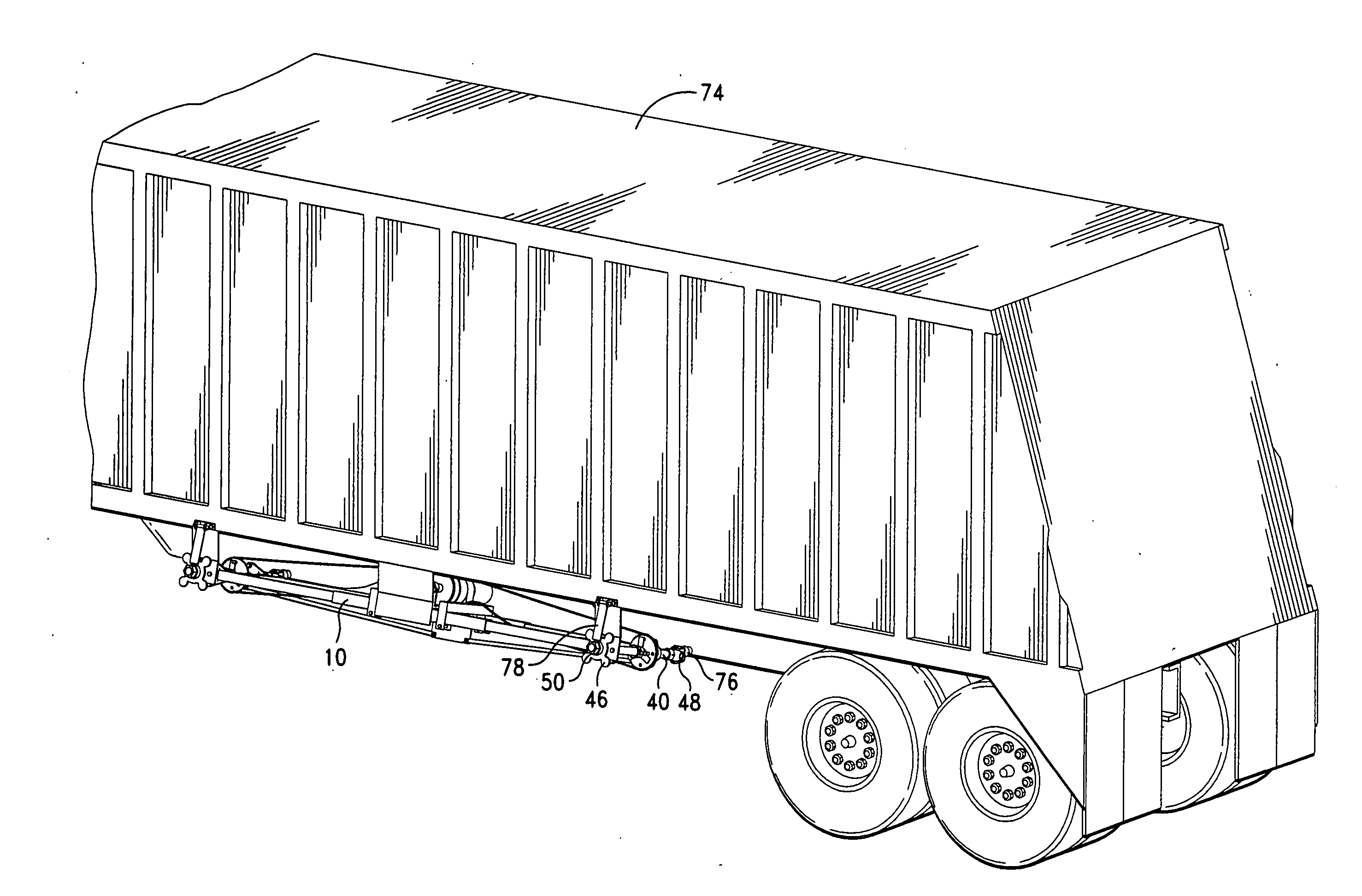 Apparatus for operating commodity trailer hopper trap doors