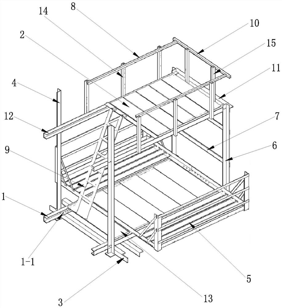 Telescopic elevator construction platform easy to disassemble and construction method thereof
