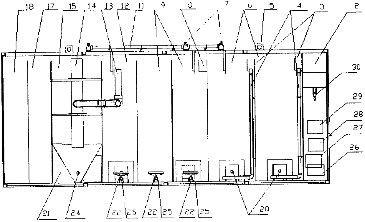 Movable type eutrophic landscape water body treatment device