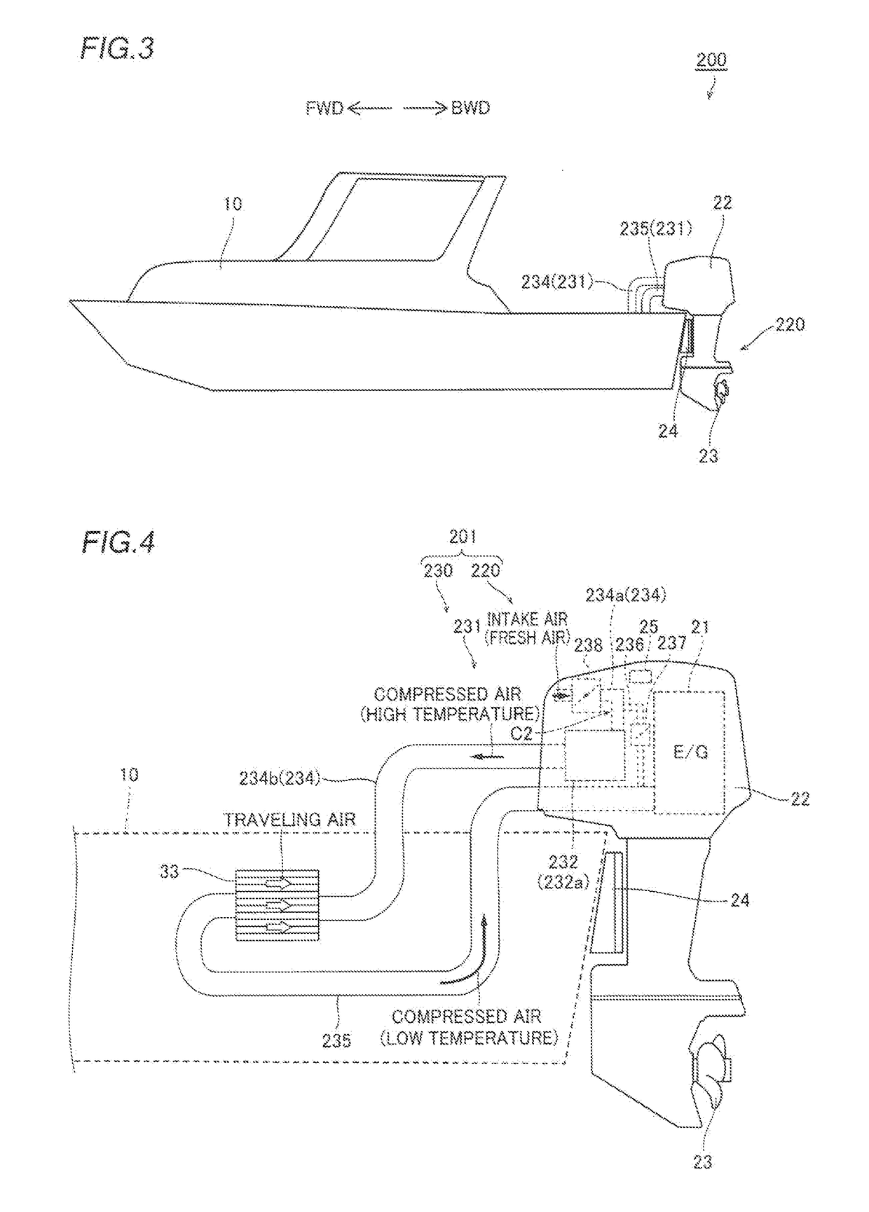 Outboard motor unit and marine vessel