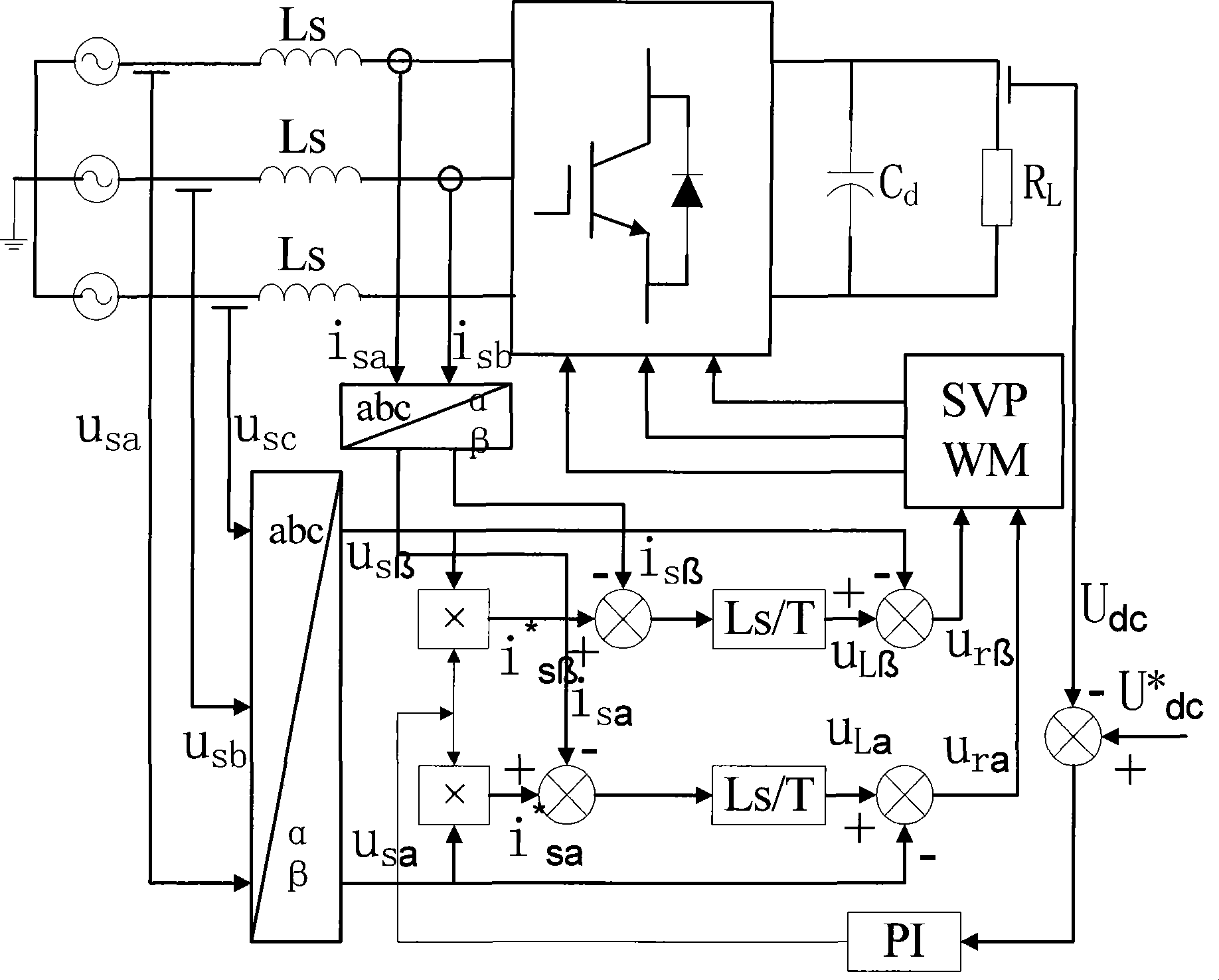 DC voltage stabilizing power source based on three-phase pulse rectifier and control method thereof